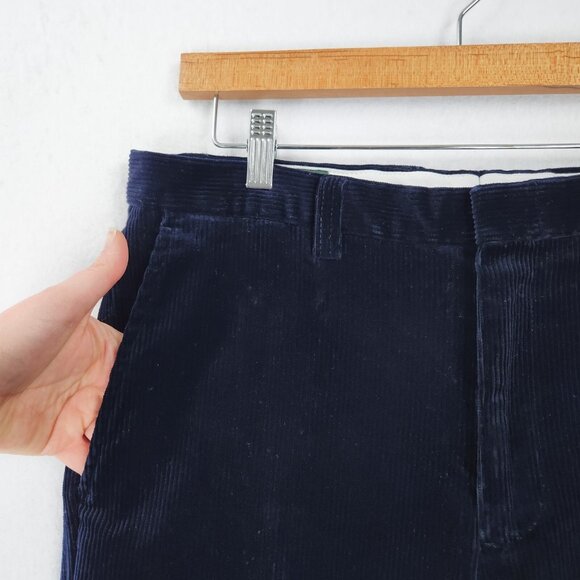 Orvis Pants Mens 34X29 Navy Blue Corduroy Straight Leg Flat Front Brisbane Moss - Picture 2 of 13